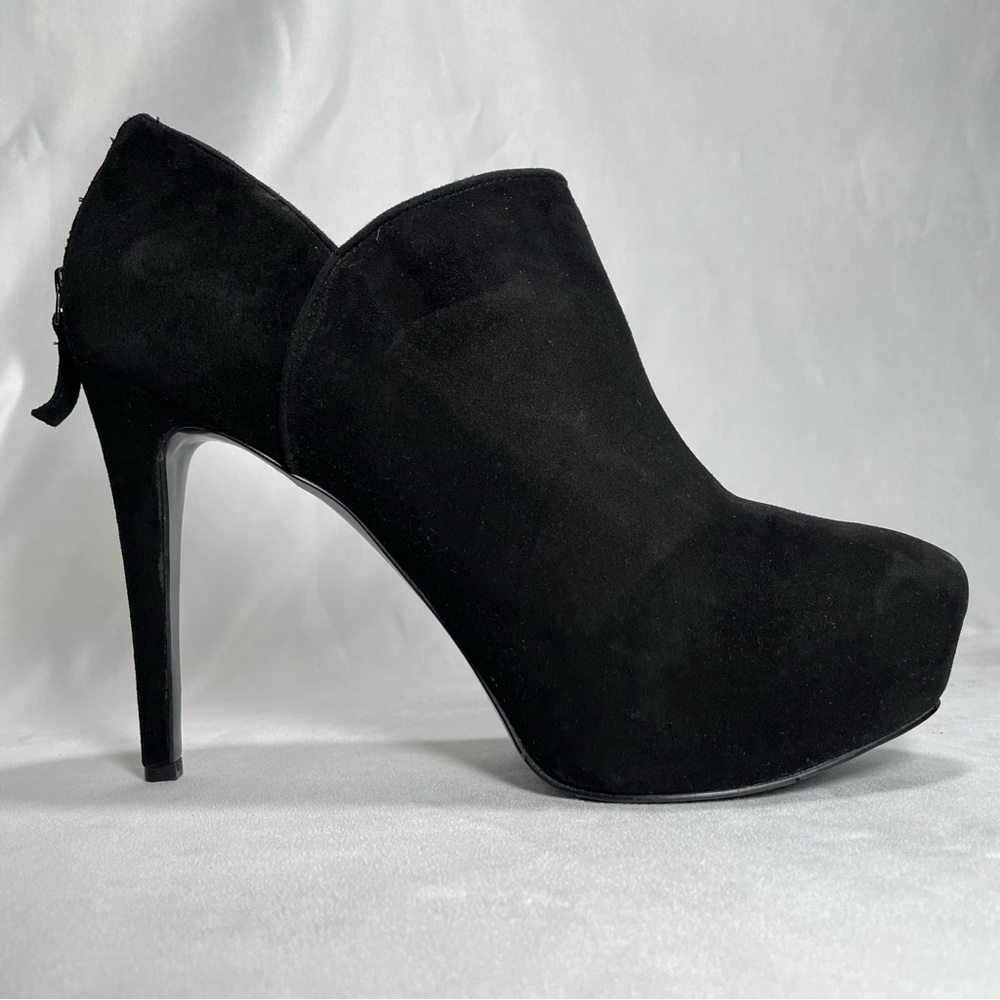 Nine West Belanie Suede Platform Stilettos Bootie - Black - Size 10.5.